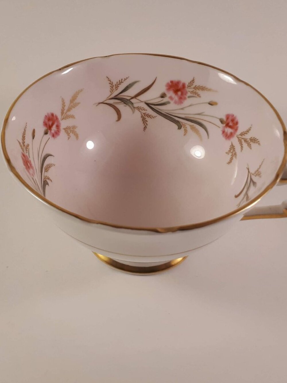 Rare Paragon bone china floral with pink interior orphan replacement teacup